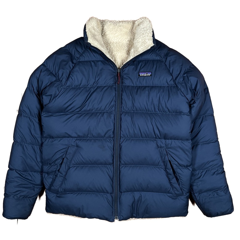 Patagonia Reversible Silent Down Puffer Jacket Navy STY20670 Mens Medium